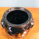 Vaso container, laccato black decorated in gold, France 1970s, in ottimo stato.