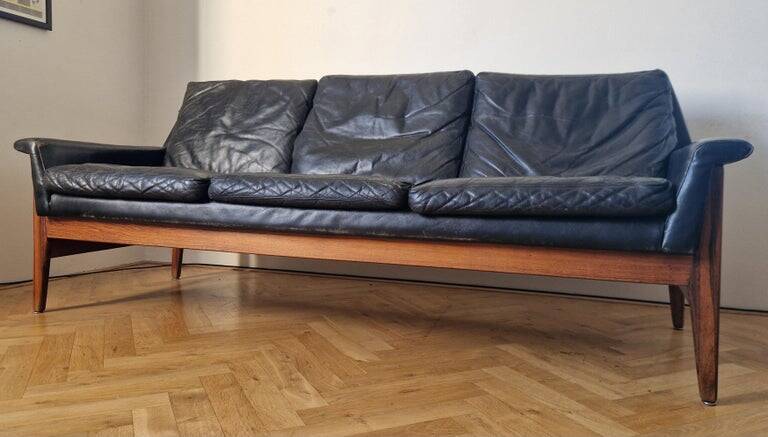 Midcentury Rare Leather Sofa Bovenkamp, Netherlands, 1960s