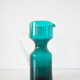 Vintage blue blown glass carafe