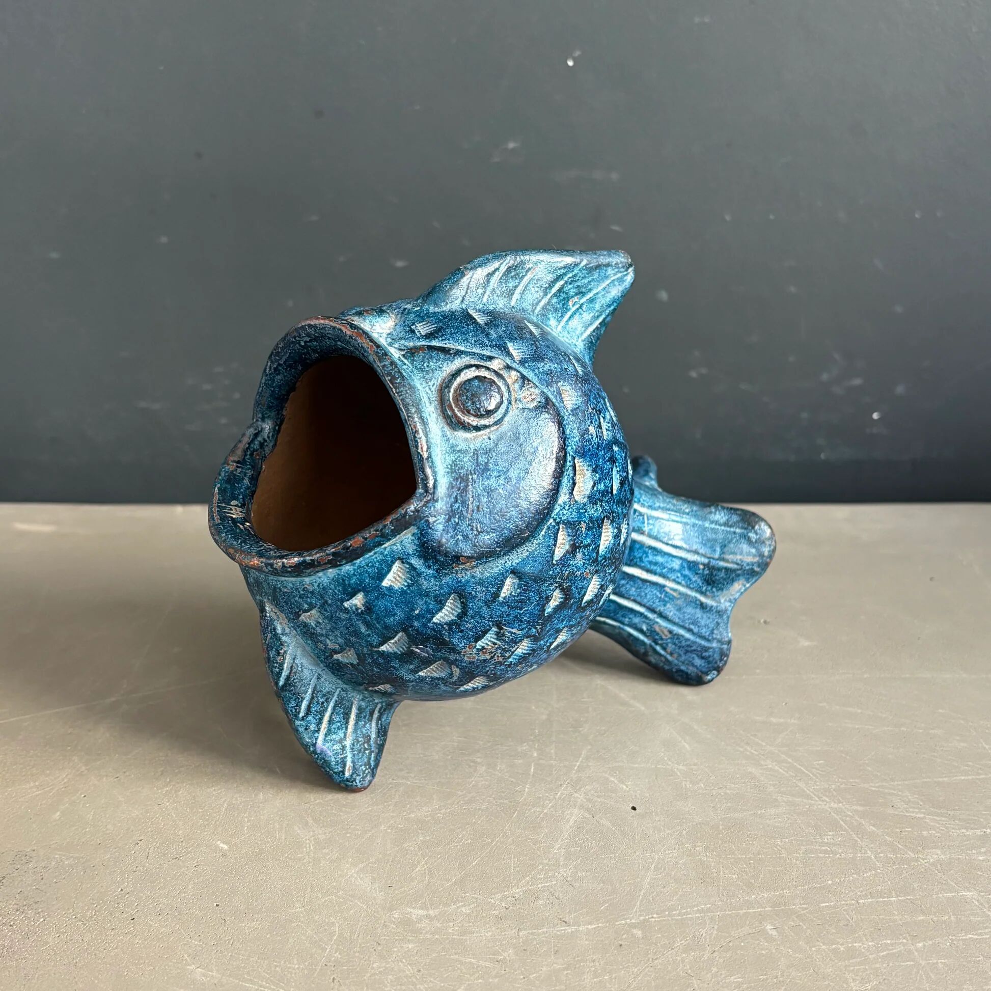Vase - vintage ceramic fish ashtray