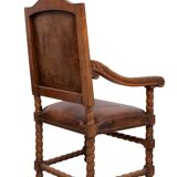 Dutch 19th Century Oak Baroque open Arm Chair