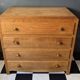 Large vintage chest of drawers with 4 drawers in solid oak.