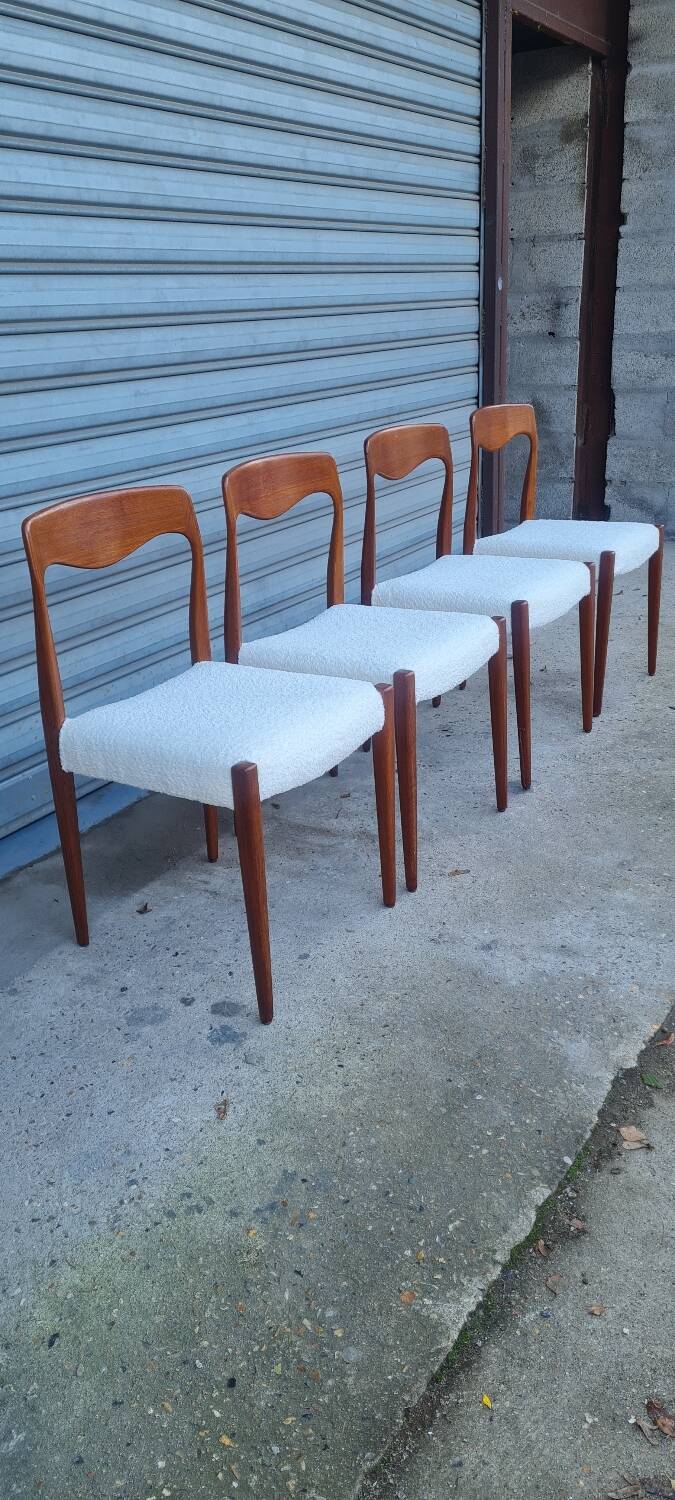 Set of 4 Scandinavian teak chairs