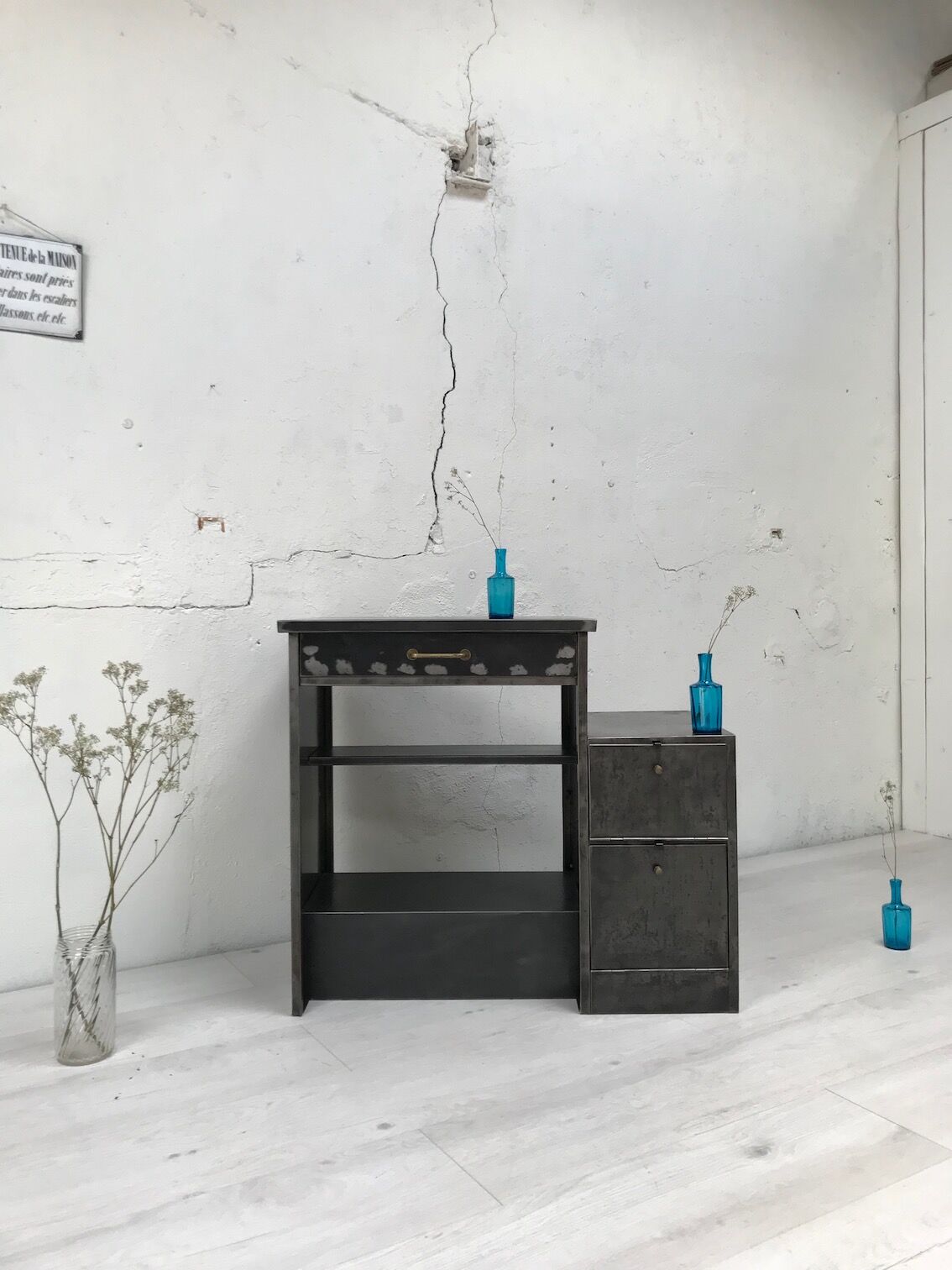 Industrial office Roneo in raw metal