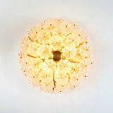 Very Large Mid Century Floral Murano Glass Flush Mount/Ceiling Light By Ernst Palme, Germany, 1970s