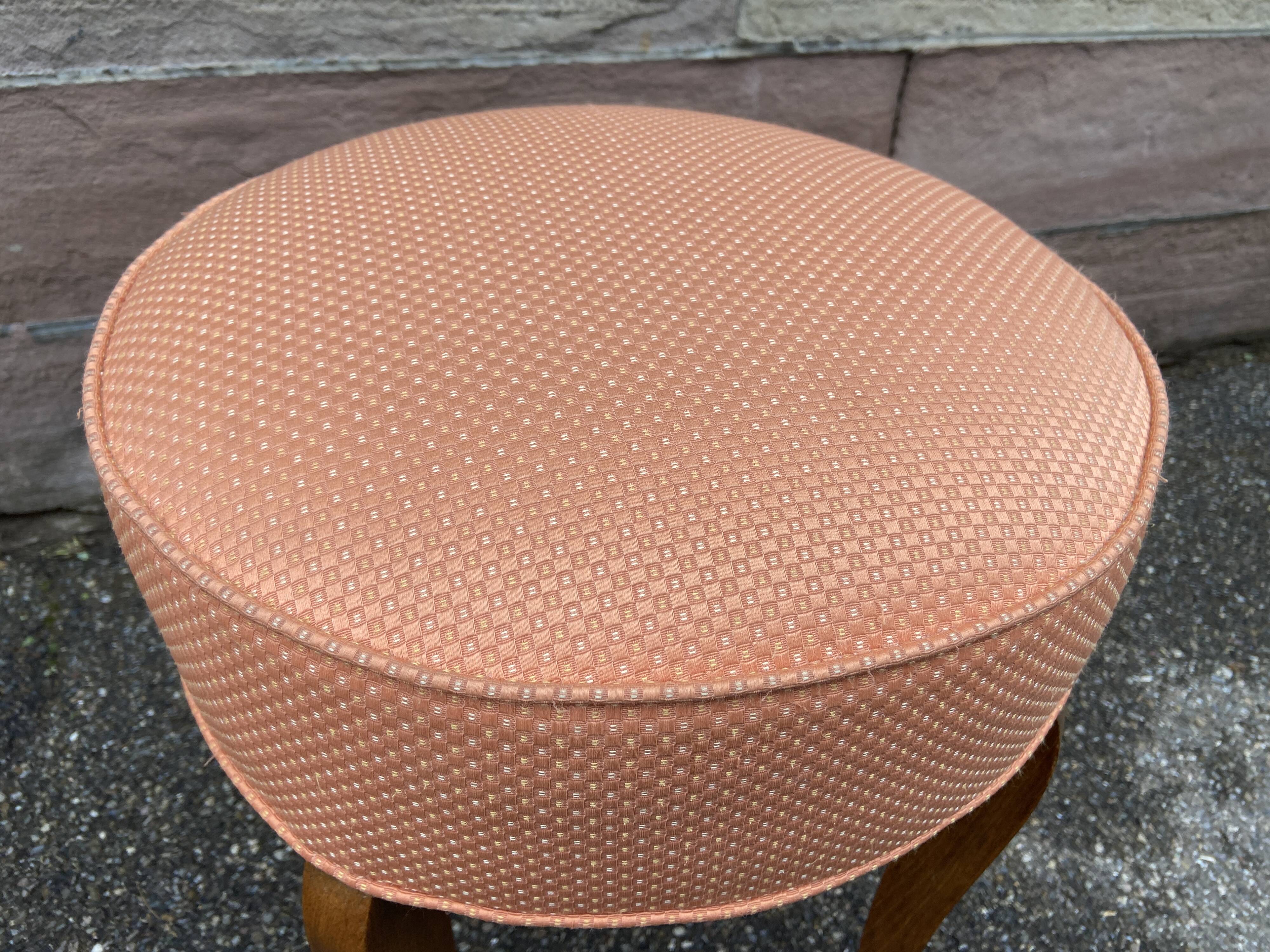 antique Scandinavian ottoman stool 1950