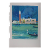 Paul Collomb: The lagoon of Venice, original signed lithograph.