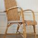 High-backed adult rattan armchair, circa 1960