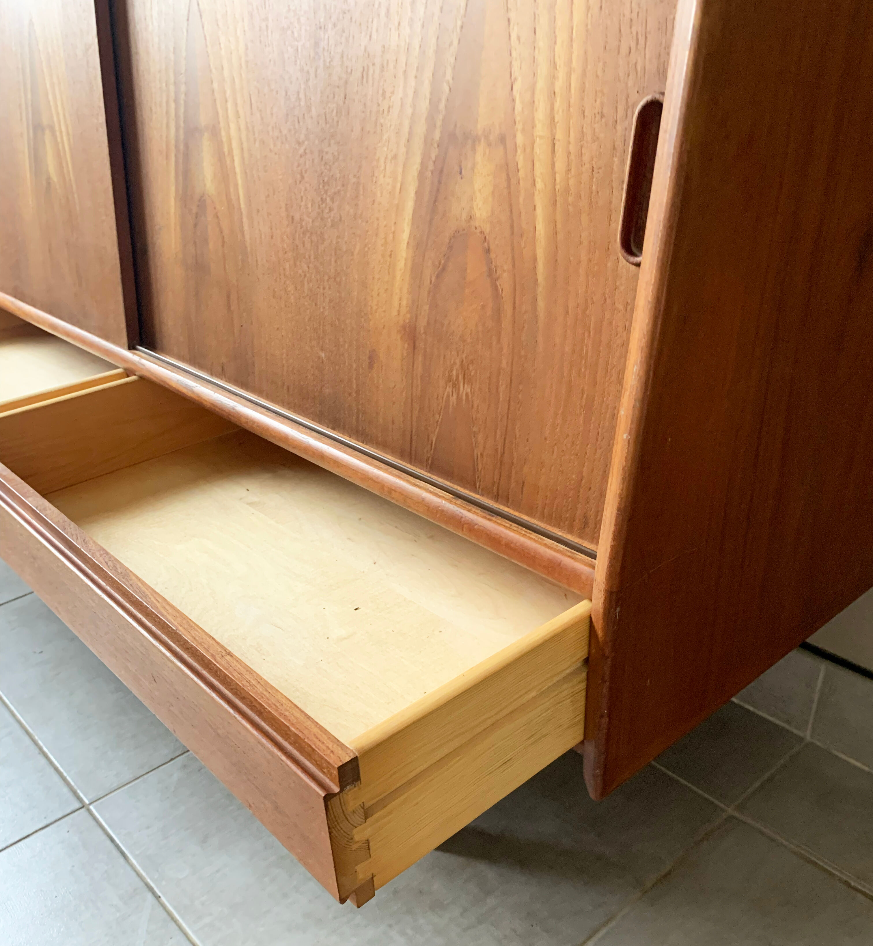 Danish vintage teak enfilade, 60s