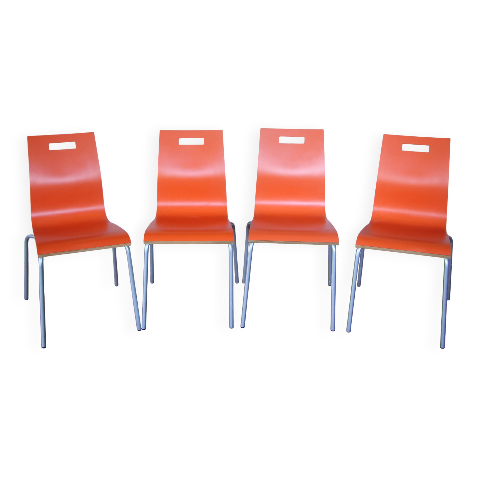 1970s metal and wood chairs