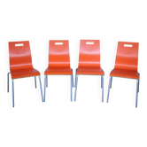 Chaises années 70 métal & bois