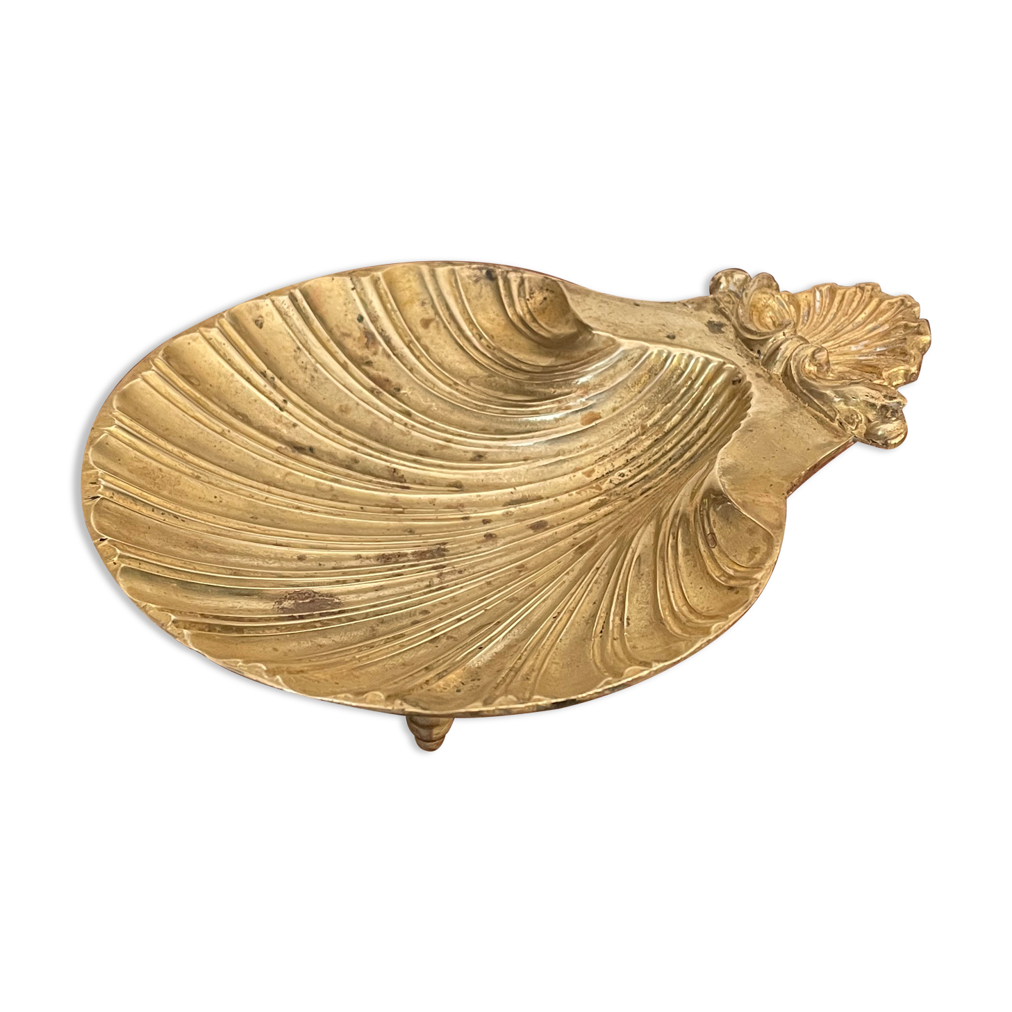 Vide-poches coquille en bronze doré