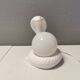 Beautiful vintage ceramic COBRA table lamp with thin milky white glass shade/dome. RAF Sweden 70-80s