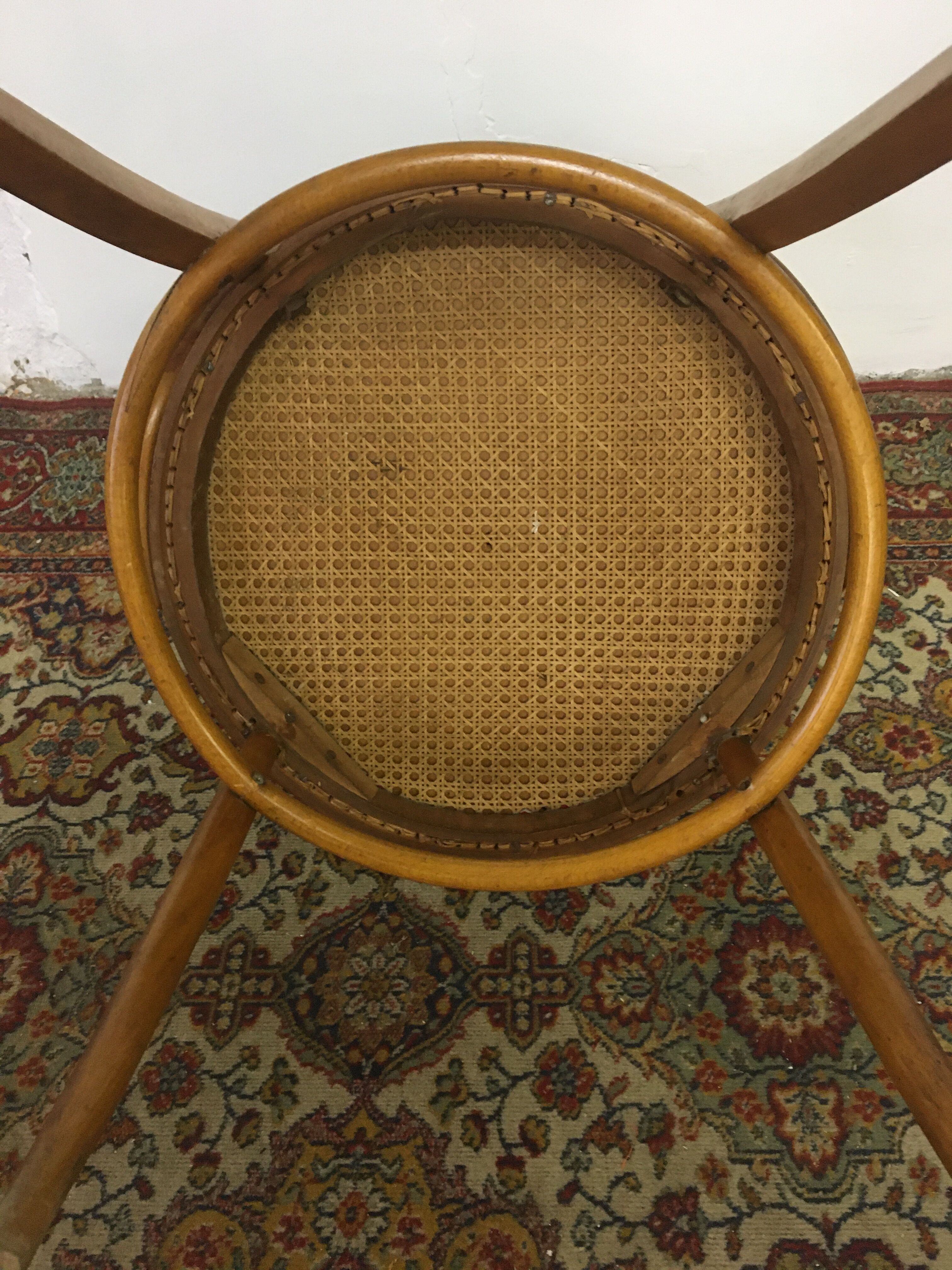 Old curved wooden chair