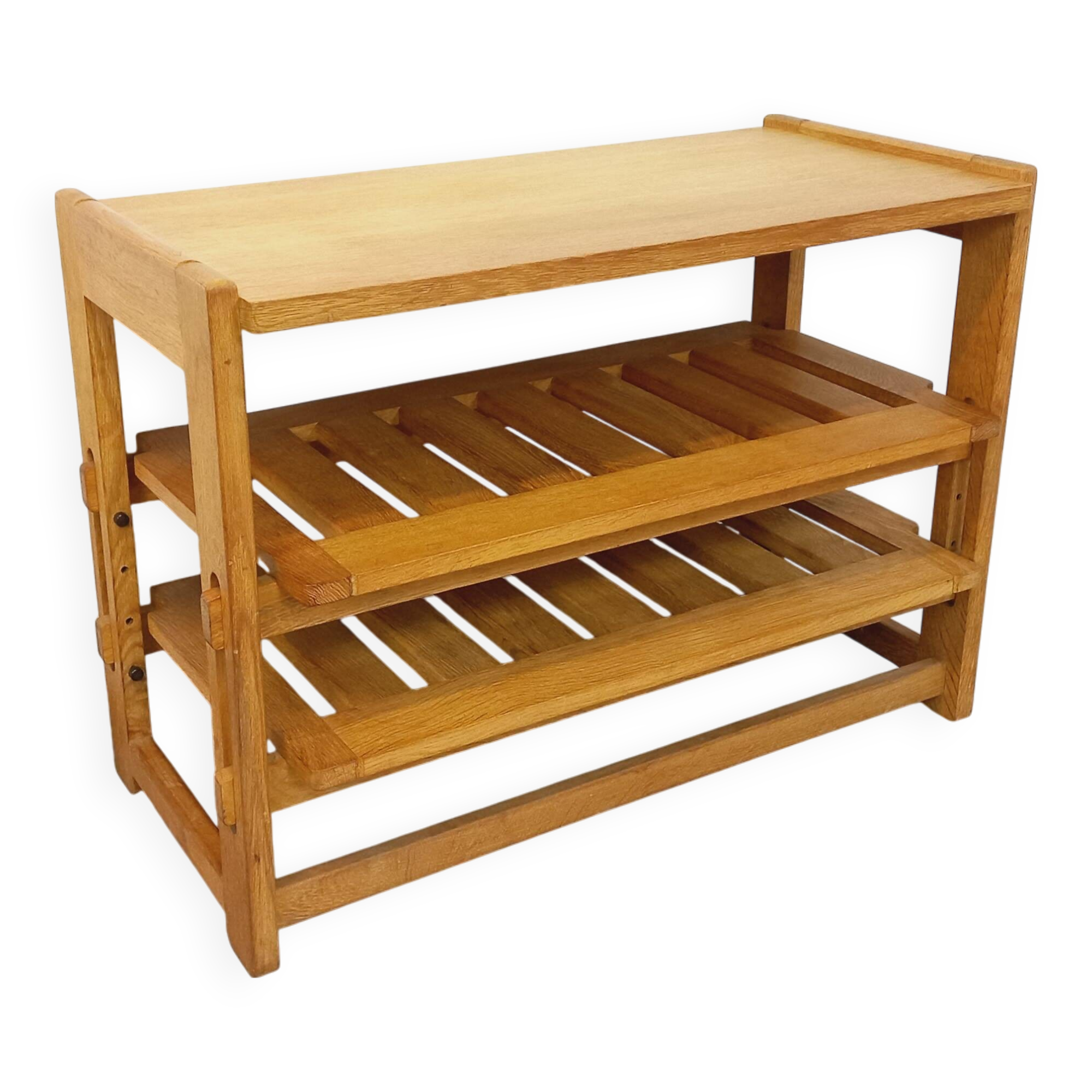 Guillerme et Chambron vintage open storage unit in solid oak