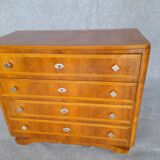 Art Deco chest of drawers (1930-1940) in walnut