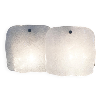 Frosted glass wall light by Kalmar Franken KG, 1960s