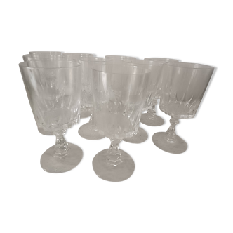10 engraved crystal wine glasses