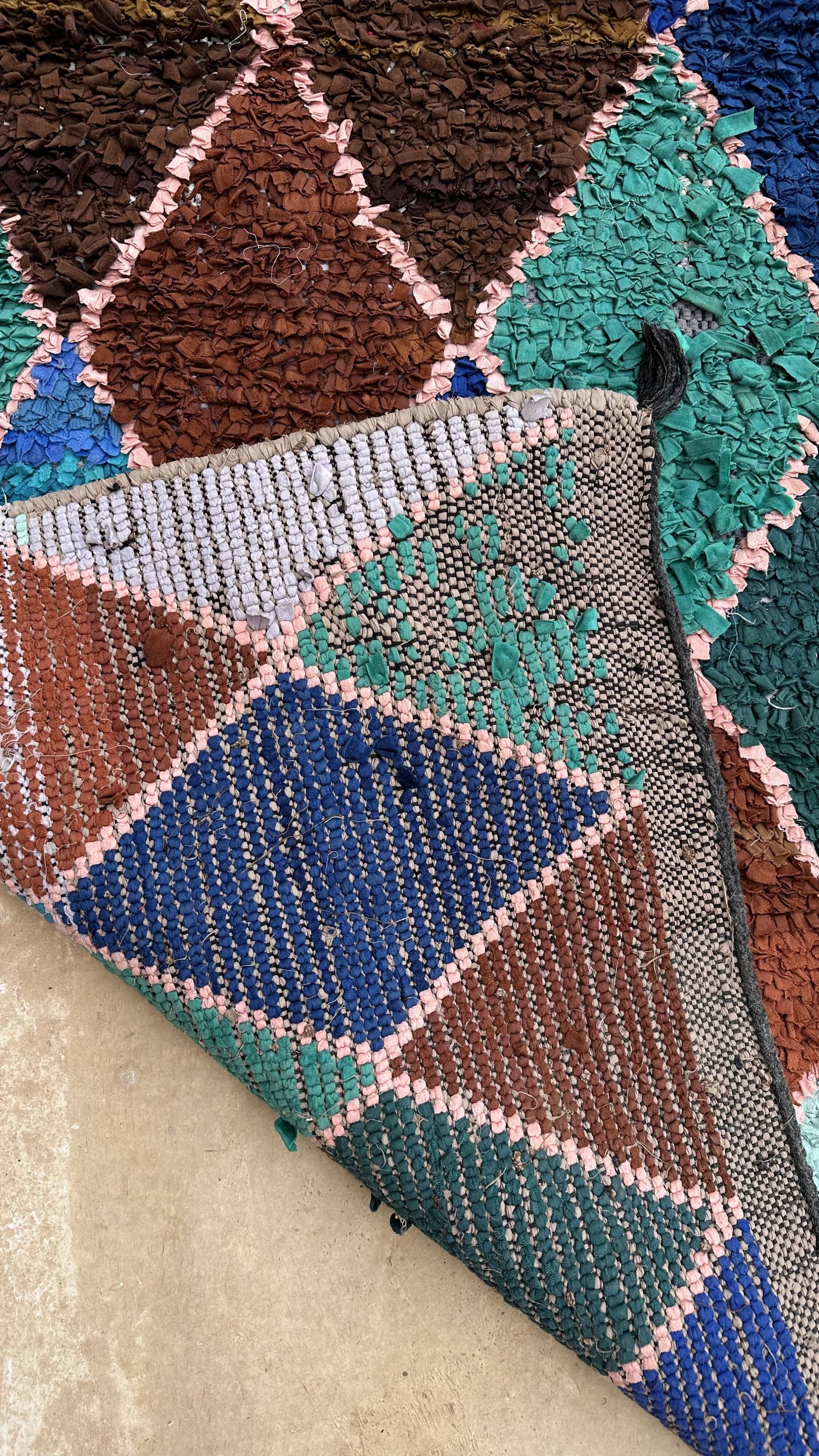 Colorful Boucherouite Moroccan rug - 71 x 209 cm