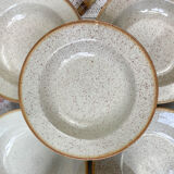 6 Tulowice speckled stoneware soup plates