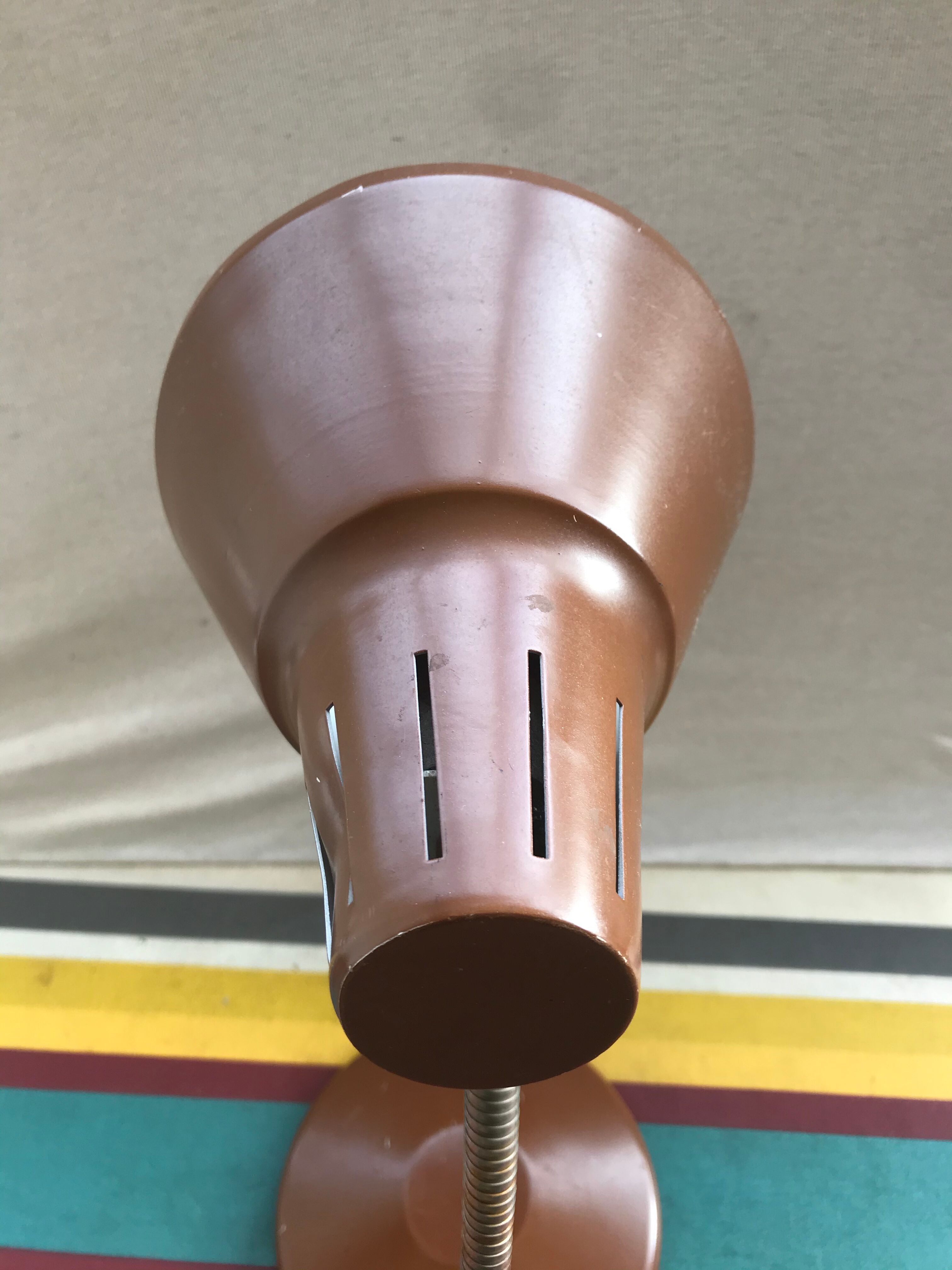 Office lamp workshop metal brown - flexible arms chrome 70vintage