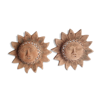 Pair of terracotta wall sconces