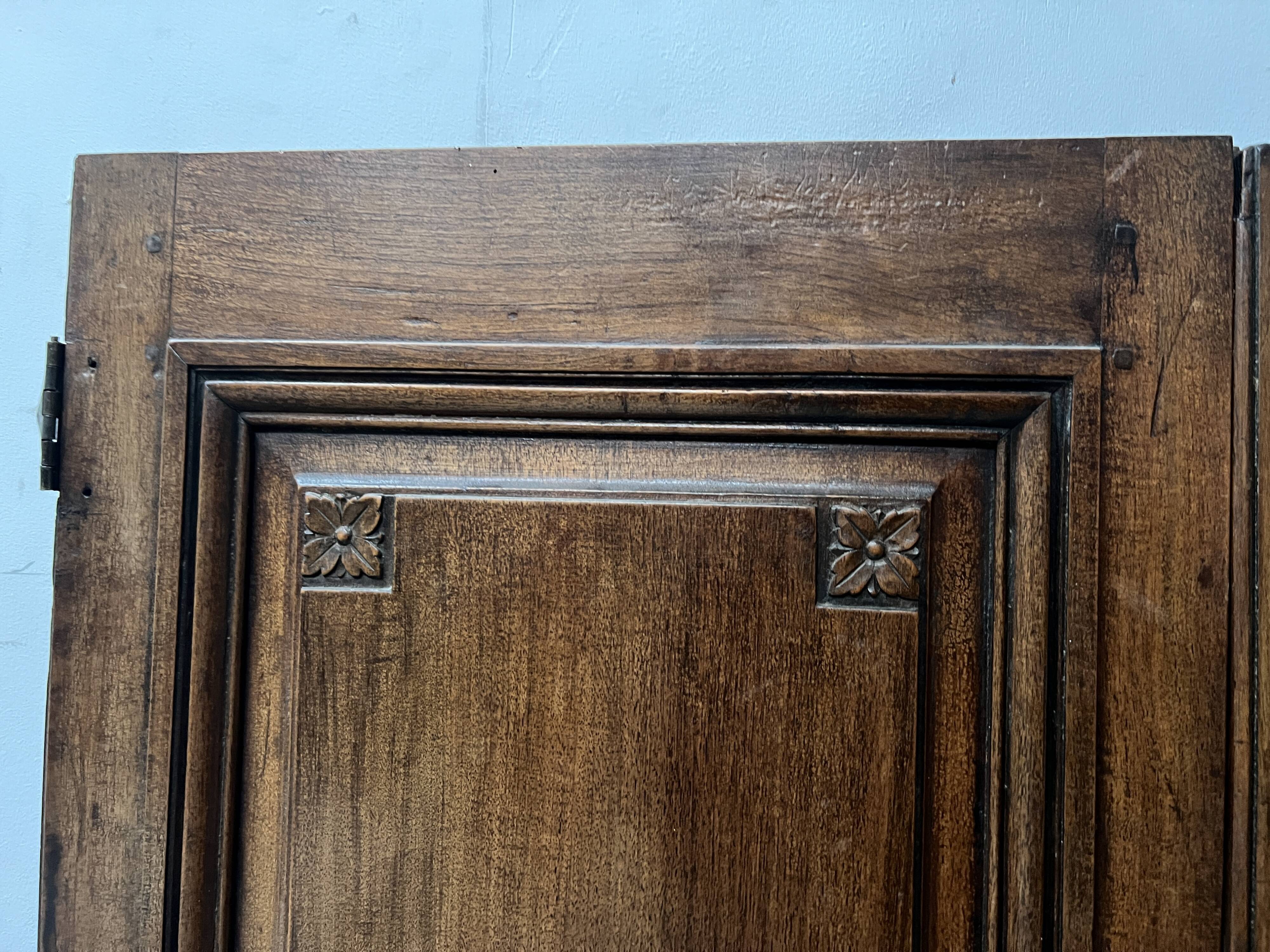 Pair of 18th-century solid walnut double-panel doors