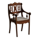 Danish popular art armchair in oak with a lambswool seat, early 20th century, 1930s.