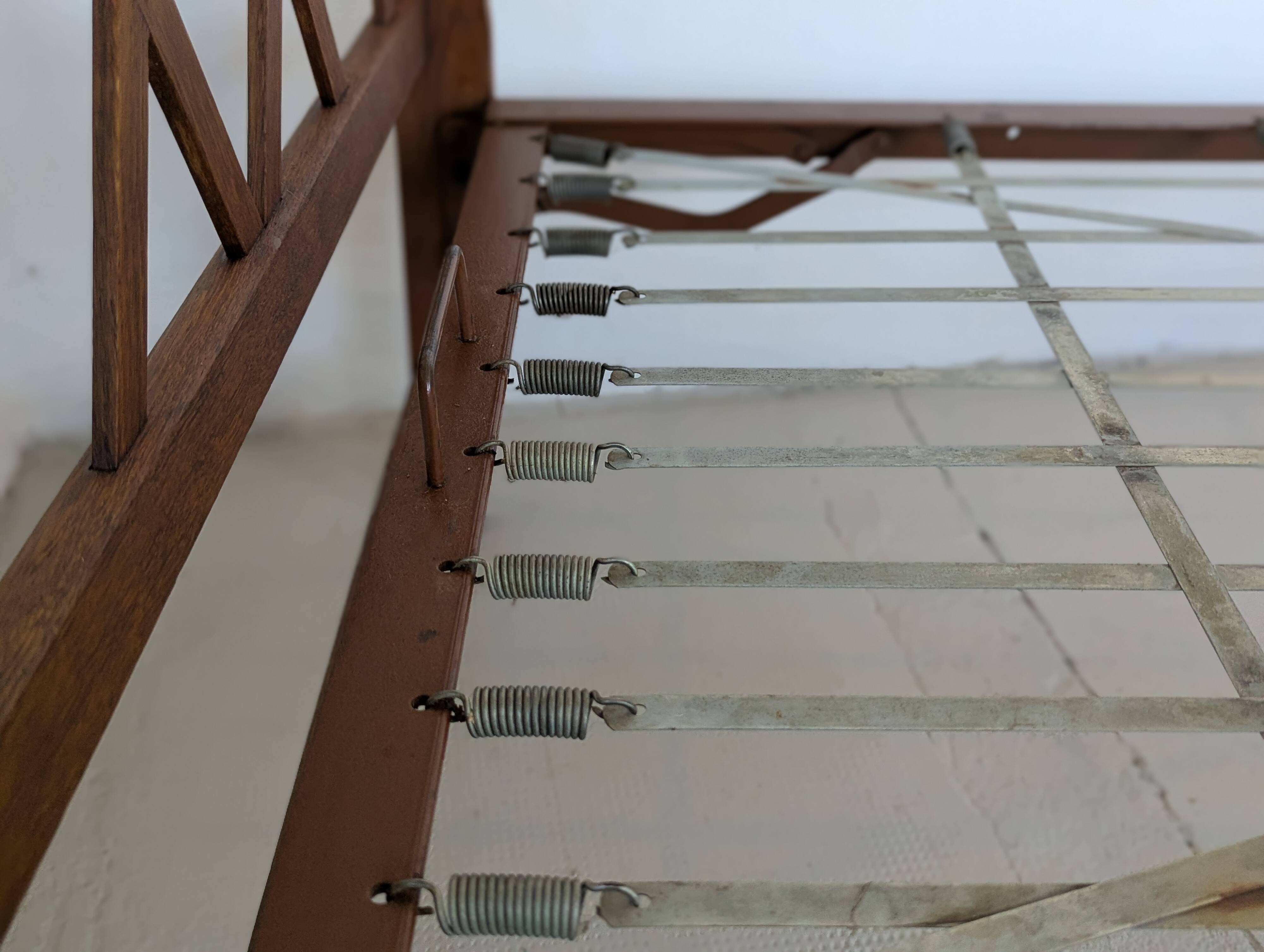 Bed, daybed, style reconstruction, in oak, 1950s.