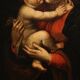 Peinture religieuse antique de la Madone et l'Enfant du XVIIIe siècle