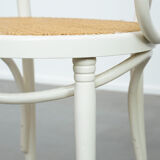Vintage white bistro chair with armrests in Thonet style