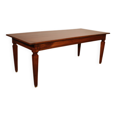 Table de salle à manger d'époque Louis XVI en noyer, XVIIIème siècle