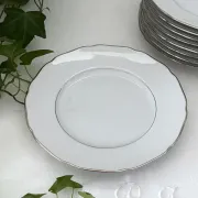 10 white porcelain dessert plates