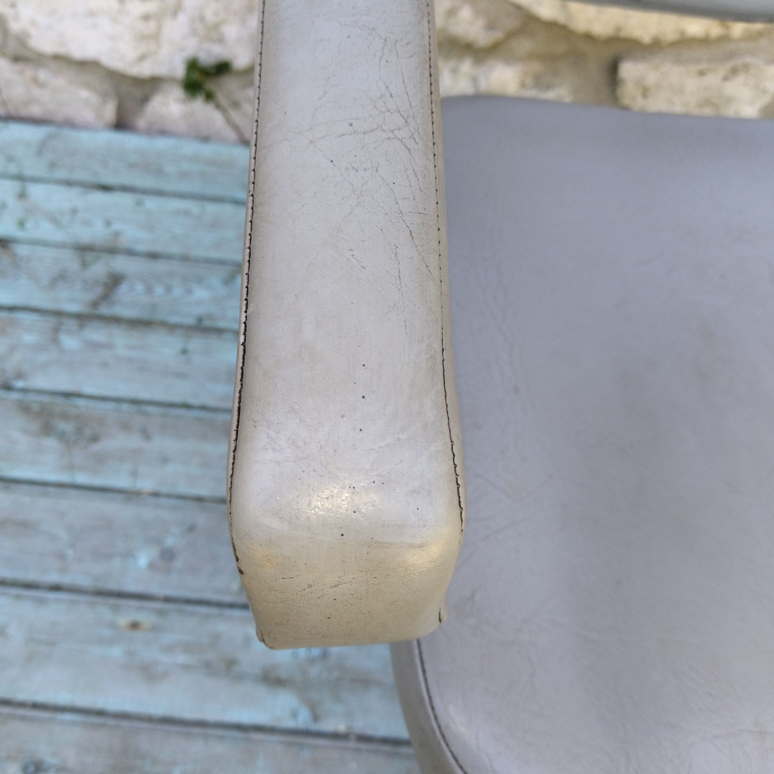 Swivel office chair, adjustable chrome skaï 60s 70s