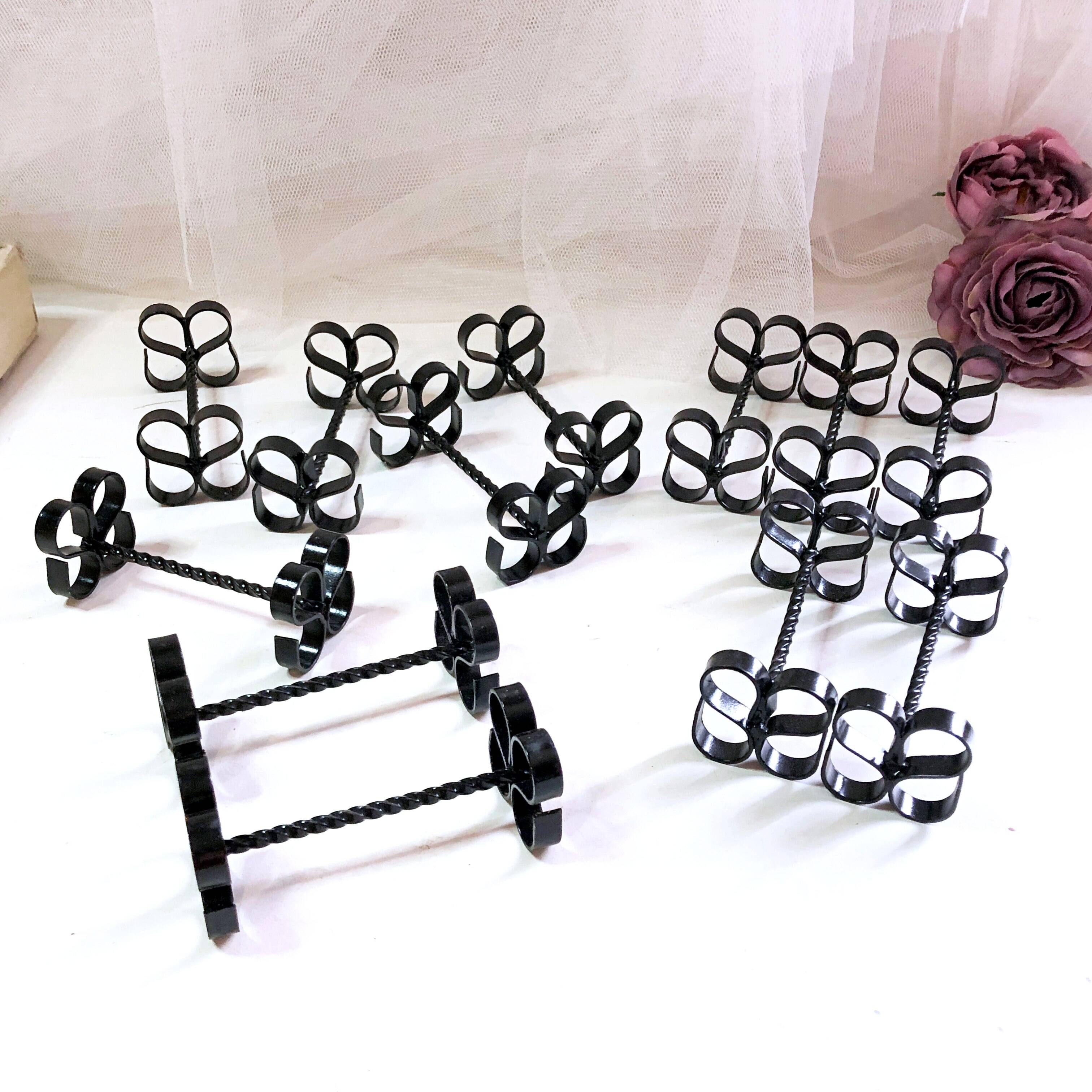 Box of 12 wrought iron cutlery holders