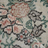 Coral red farmhouse floral rug 206x112cm