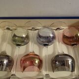 6 colored semi-crystal wine glasses Vannes le Châtel in a box