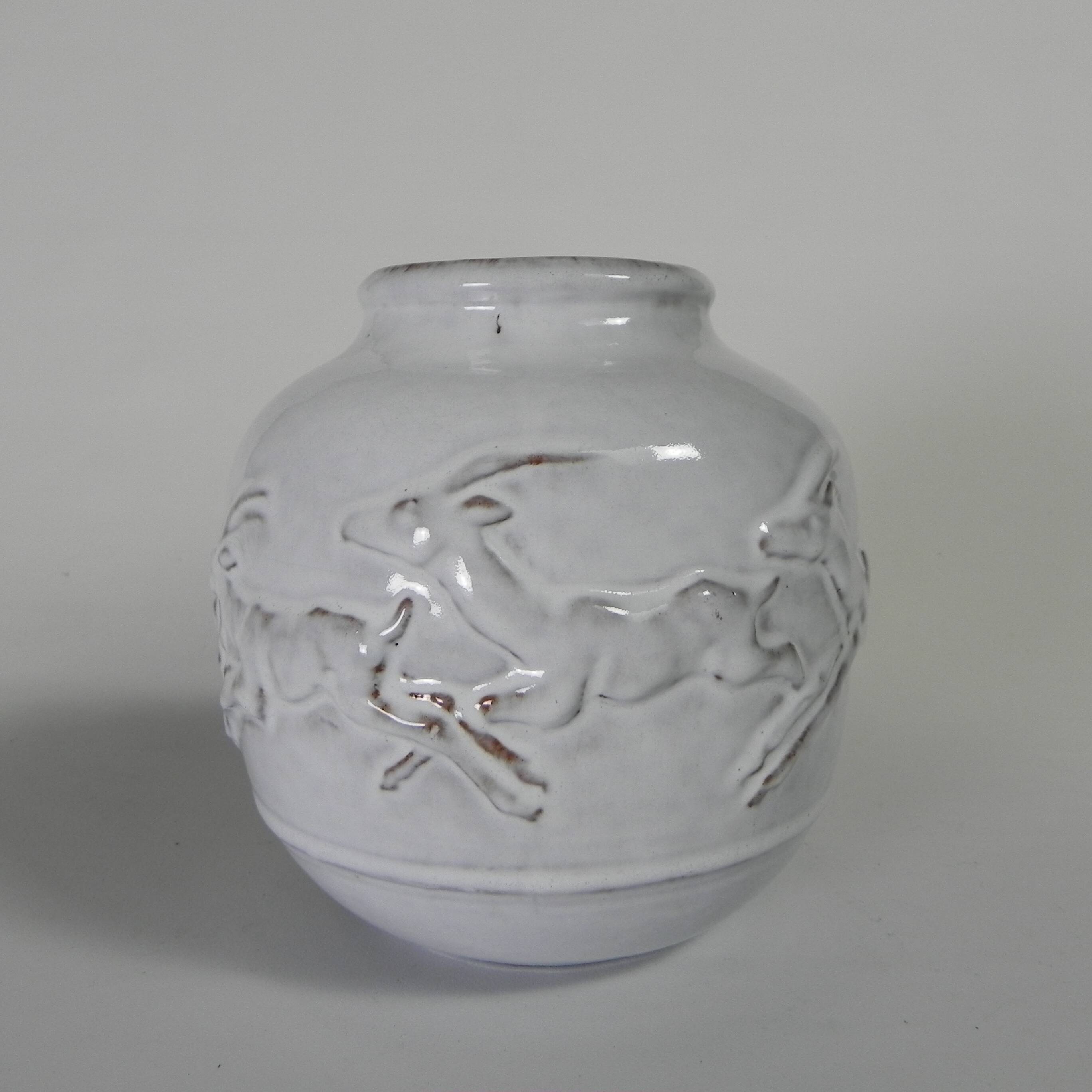 Mobach vase with deer, model 217 by Bouke and Klaas Mobach, 1960s