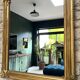 Louis-Philippe mirror gilded with gold leaf, mercury glass, 97.5cm