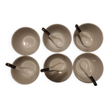 Set of oriental bowls and spoons
