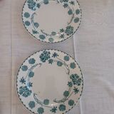 2 plates model geraniums. Sarreguemines