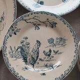 Terre de Fer Gien model Coqs set