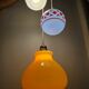 Suspension 3 globes vintage opaline orange et blanc