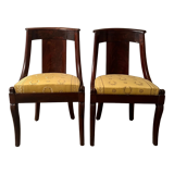 Pair of mahogany empire chairs