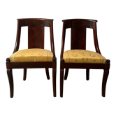Pair of mahogany empire chairs
