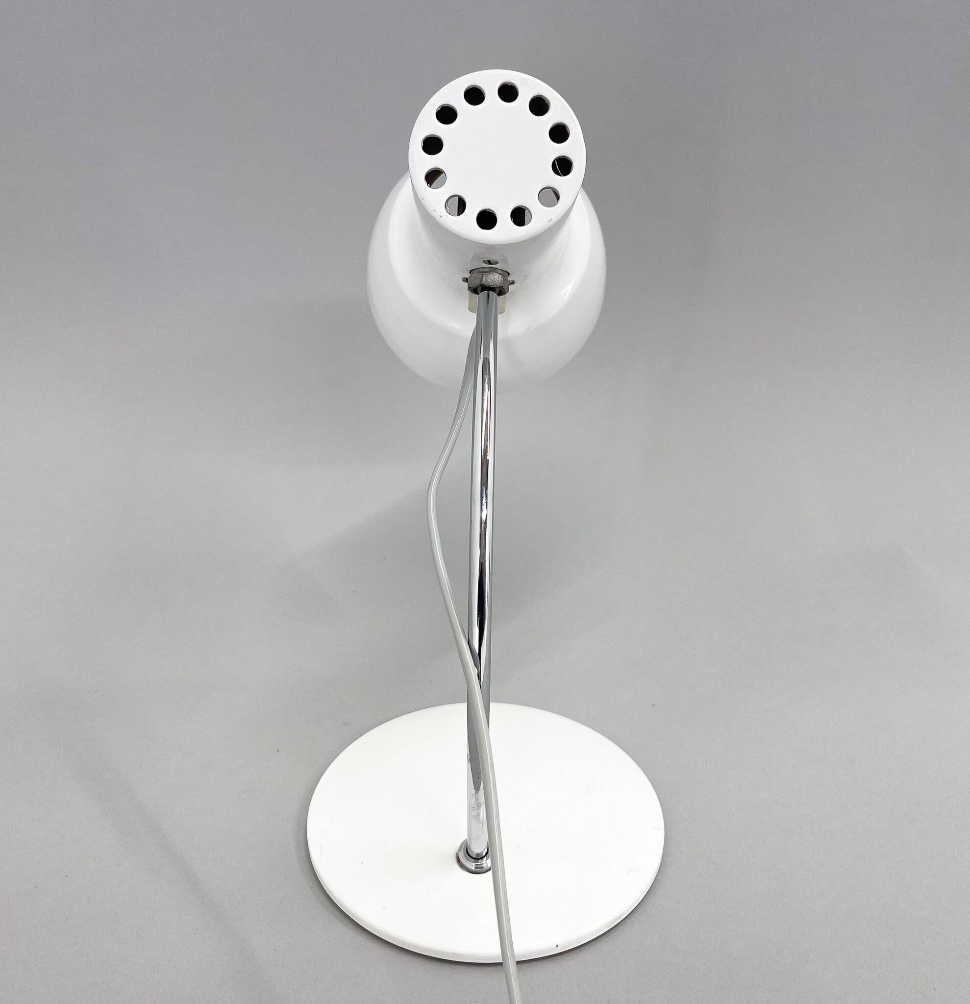 Mid-century chrome & metal table or bedside lamp, 1970s