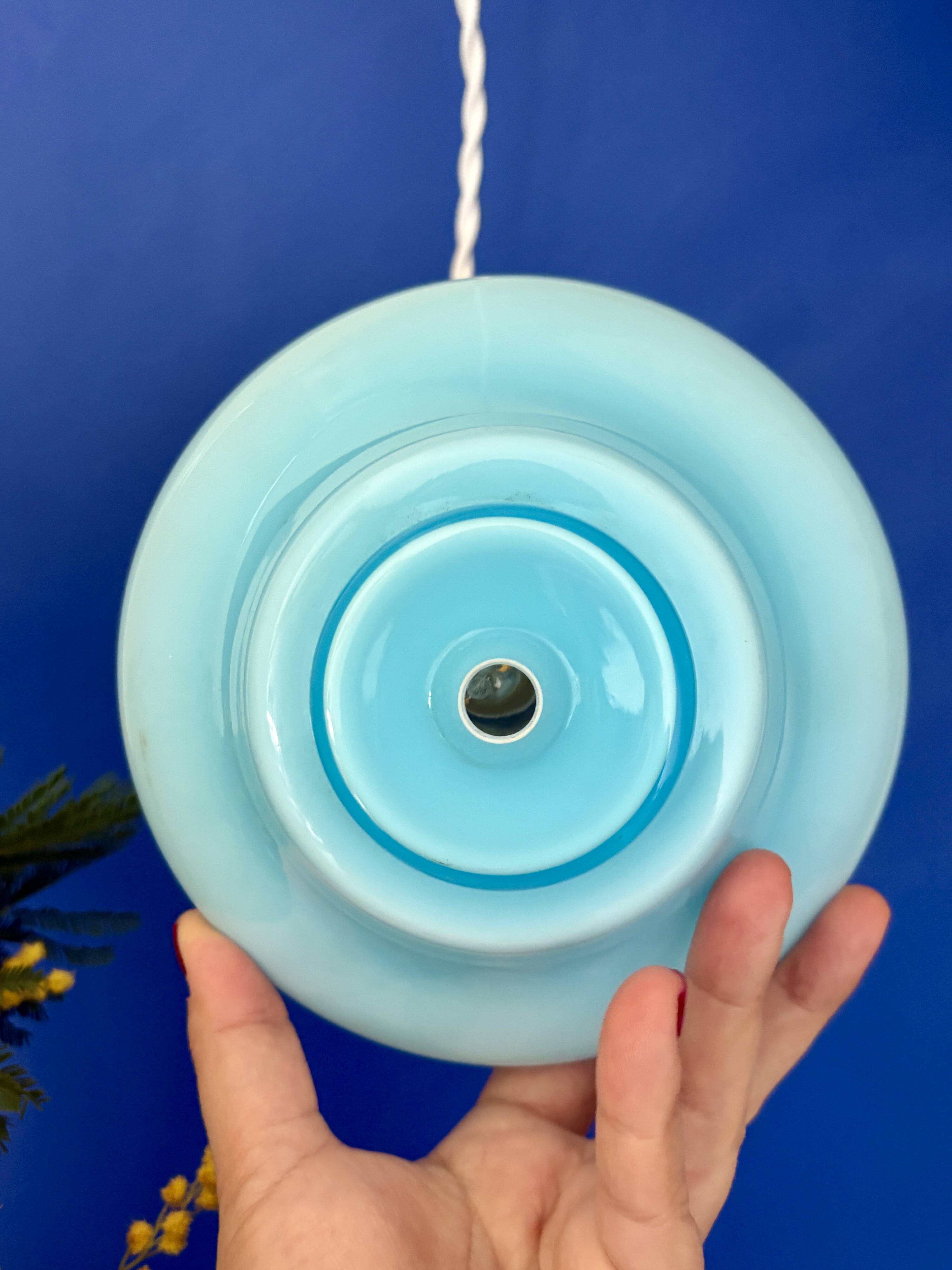 Vintage blue opaline suspension globe