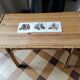 Coffee table bamboo rattan ceramic decollee 1960 70