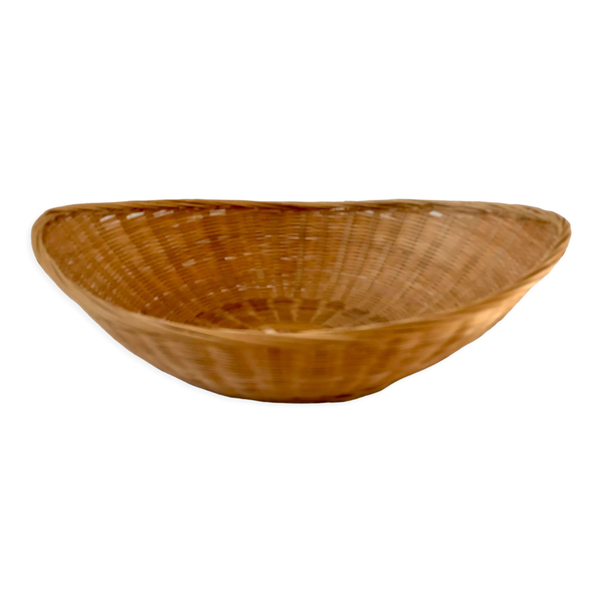 Corbeille en osier ovale années 70