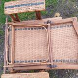 Vintage rattan chaise longue